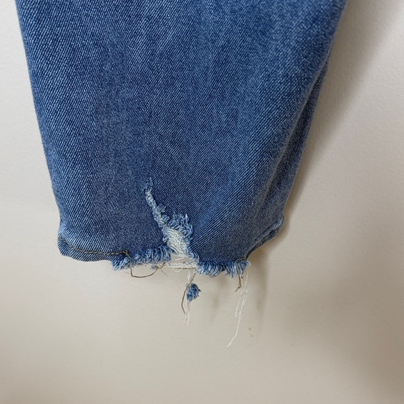 Elite plus size distressed boyfriend cropped jeans light wash denim - Picture 14 of 15